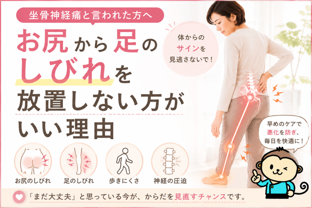 坐骨神経痛と言われた人へ｜お尻から足のしびれを放置しない方がいい理由