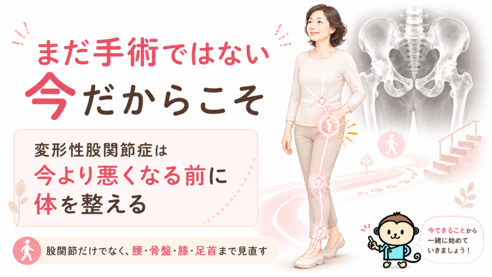 変形性股関節症と言われたけど、まだ手術が必要ではない人へ