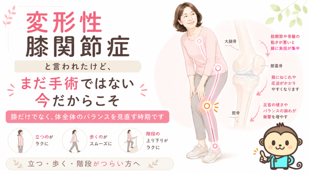 変形性膝関節症と言われたけど、まだ手術が必要ではない方へ