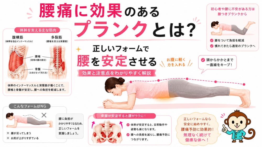 腰痛に効果のあるプランクとは？効果や注意点を詳しく解説