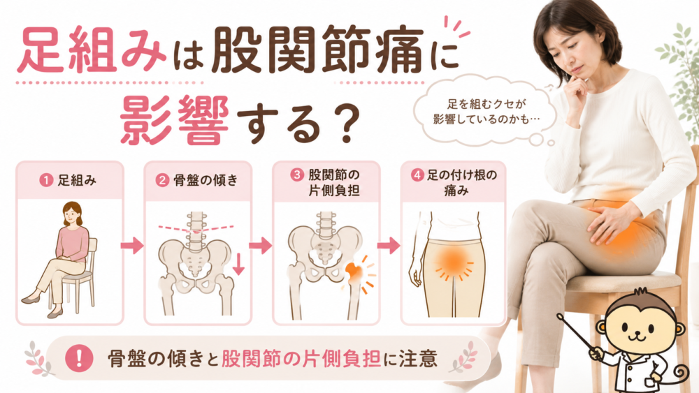 足組みは股関節痛に影響する？骨盤の歪みと足の付け根の痛み