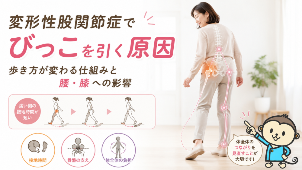 変形性股関節症でびっこを引く原因｜歩き方と体への影響