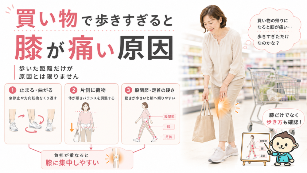 買い物で歩きすぎると膝が痛い原因