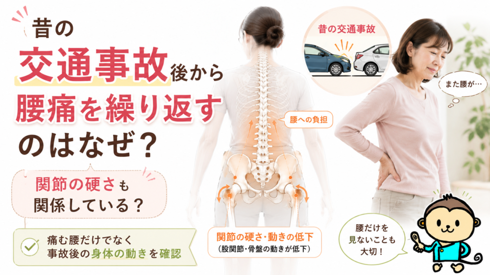 昔の交通事故後に腰痛を繰り返す原因は？関節の硬さとの関係