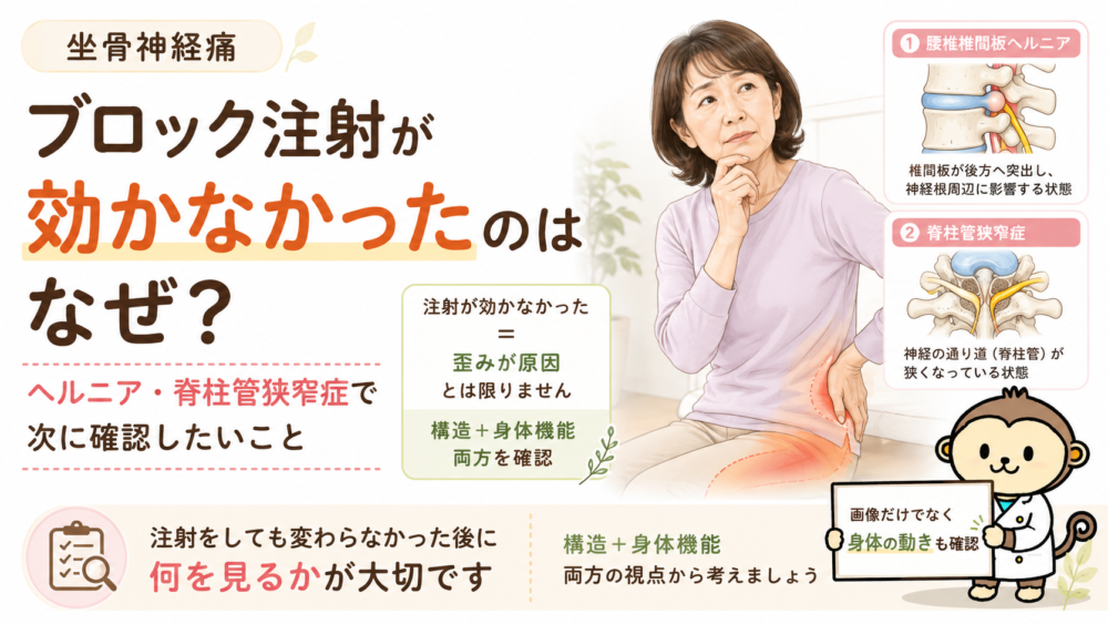坐骨神経痛でブロック注射が効かなかったのはなぜ？ヘルニア・脊柱管狭窄症で考えたいこと