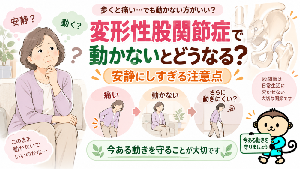 変形性股関節症で動かないとどうなる？安静にしすぎる注意点