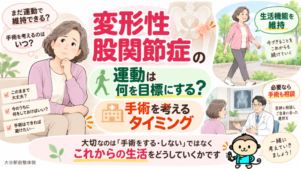 変形性股関節症の運動は何を目標にする？手術を考えるタイミング