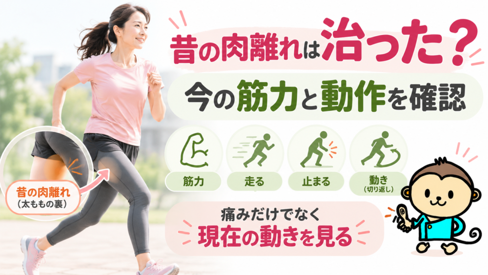 昔の肉離れは治った？今の筋力と動作を確認