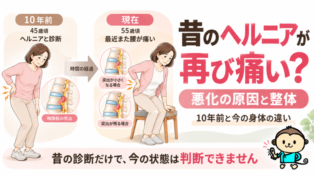 昔のヘルニアが再び痛い？悪化の原因と整体