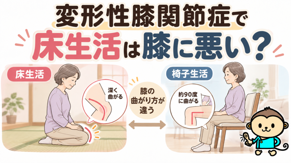 変形性膝関節症で床生活は膝に悪い？
